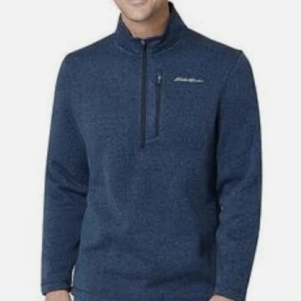 Eddie Bauer Quarter-Zip Pullover In Blue Gray EUC